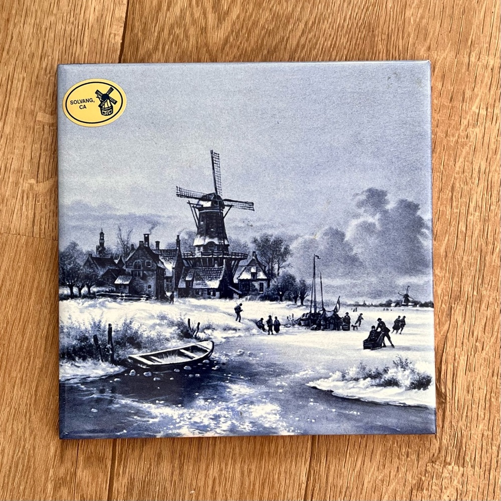 Vintage NWT Royal Mosa RIVER in WINTER 6" Tile Holland Handcrafted Ter Steege Bv